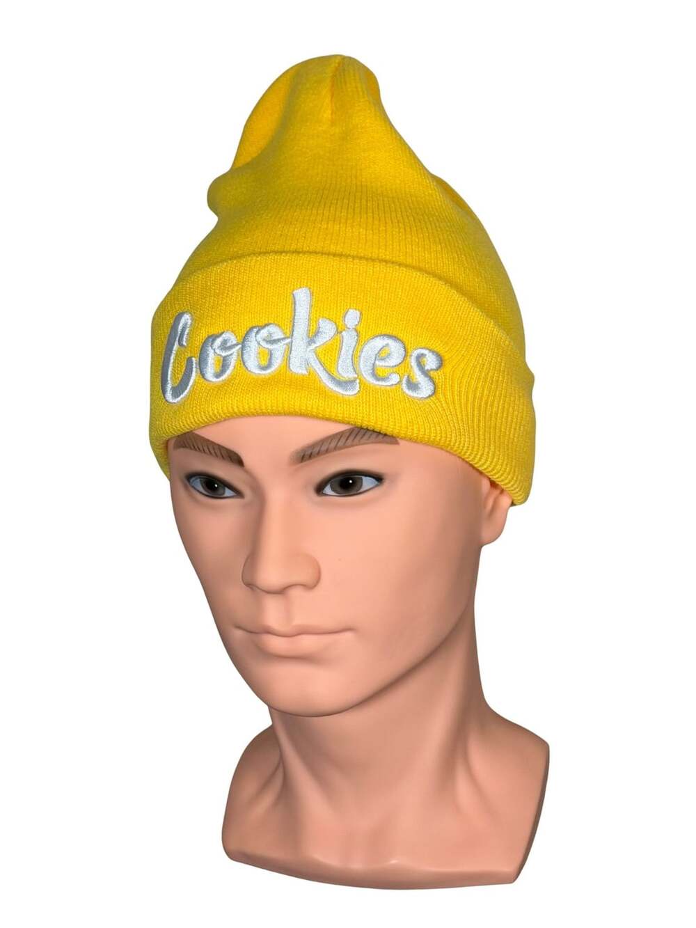 Cookies Yellow Embroidered Knit Beanie Hat